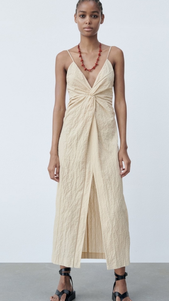 Zara Textured Knot Dress